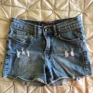 Red Rivet Denim Shorts